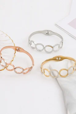 Pulseira redonda de corte de aço de titânio antigo