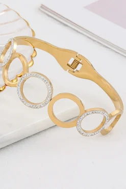 Pulseira redonda de corte de aço de titânio antigo