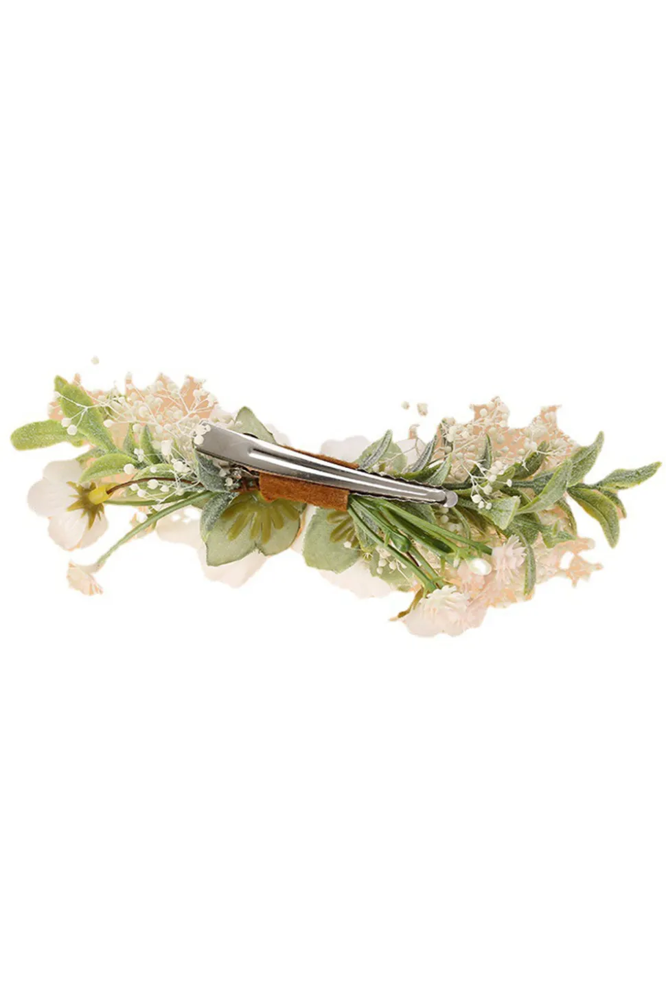 Pulso Branco Corsage Pulseira Floral Artesanal Verde Pente de Cabelo Floral Peça de Cabeça de Noiva