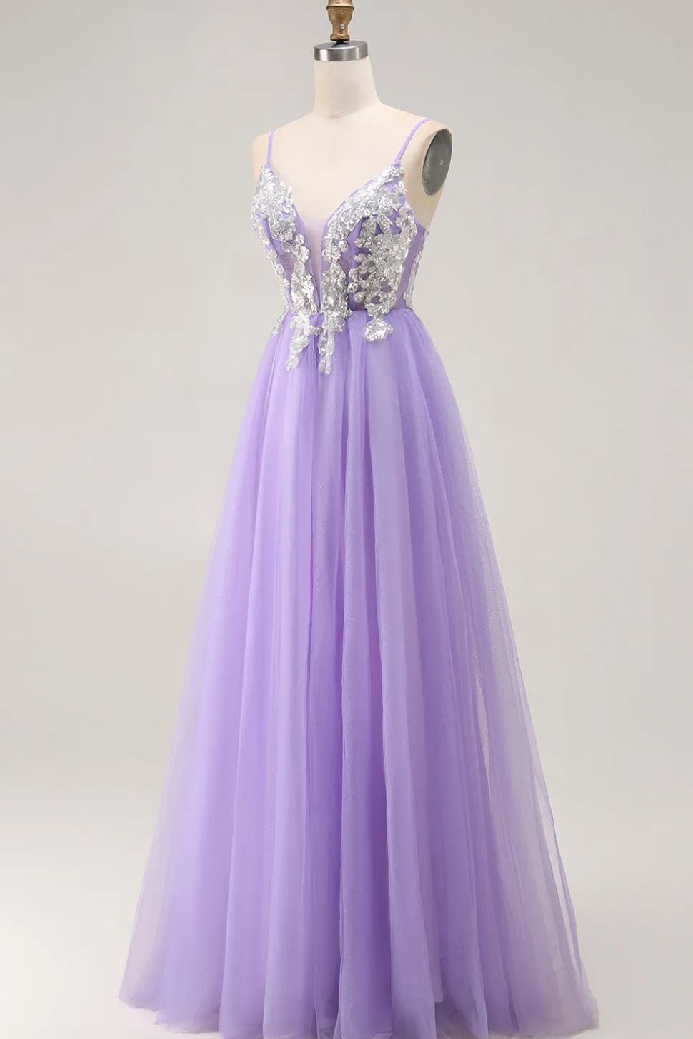Purple A Line Appliqued Corset Long Prom Dress with Lace Up Back