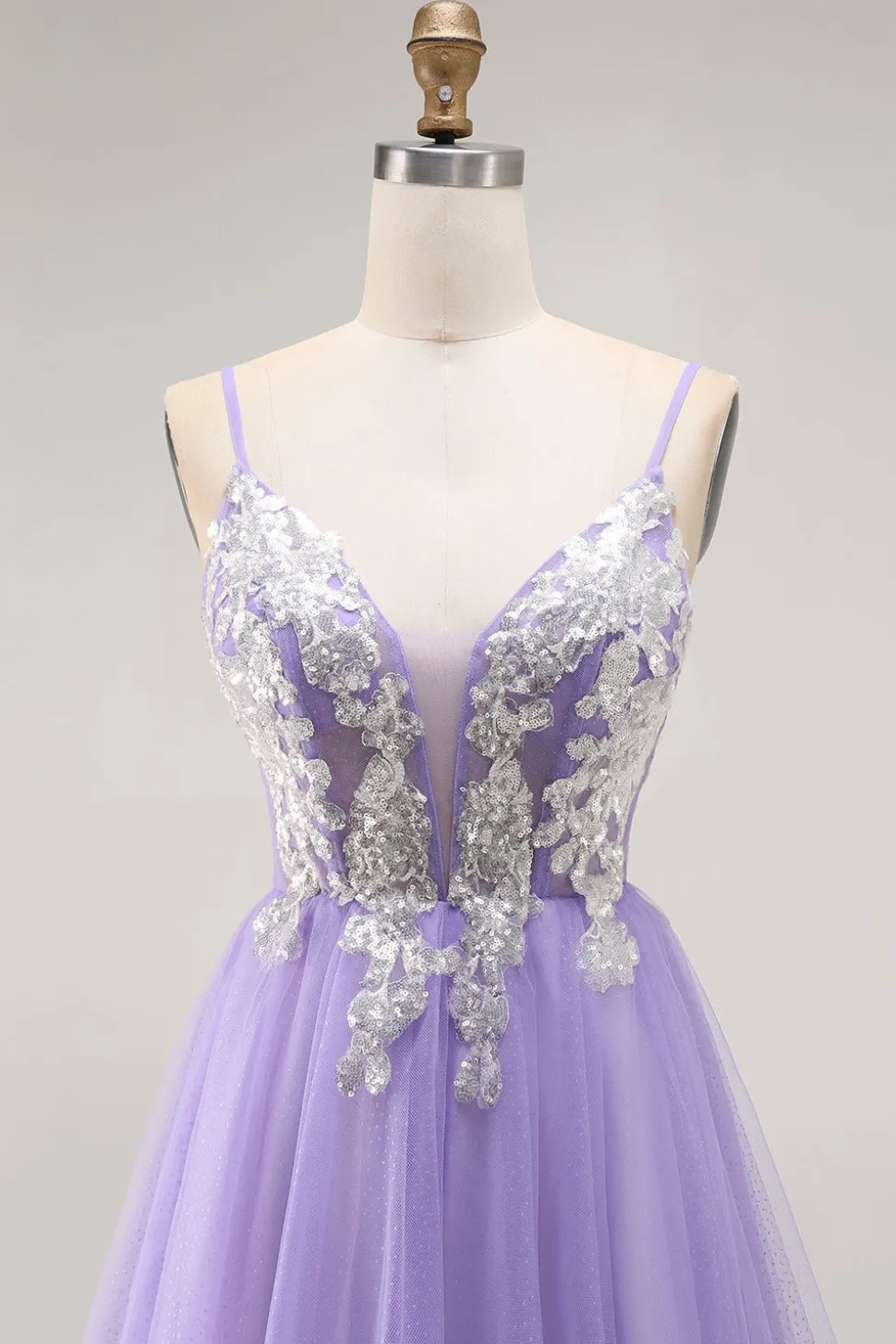Purple A Line Appliqued Corset Long Prom Dress with Lace Up Back