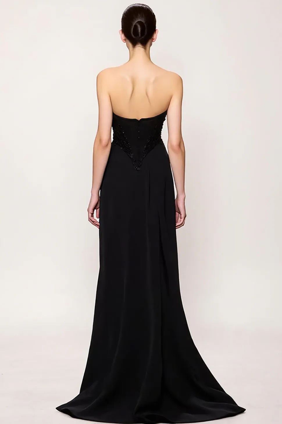 Querida bainha preta simples vestido de noite longo com fenda