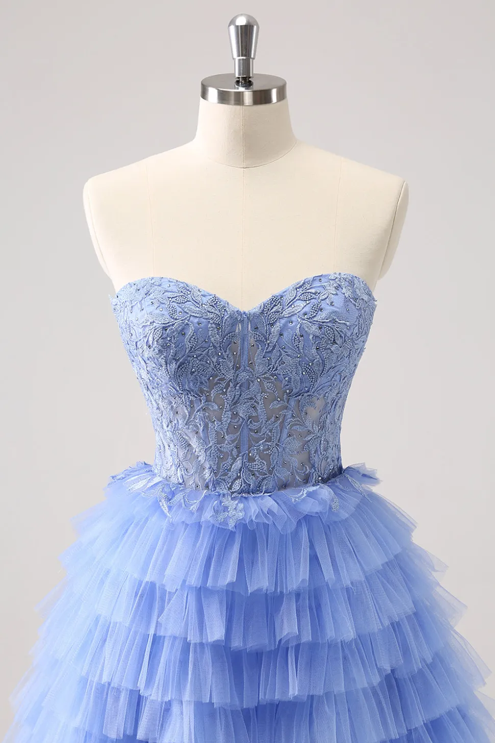 Querida Lilás A-Line Corset Tulle Homecoming Vestido com Renda
