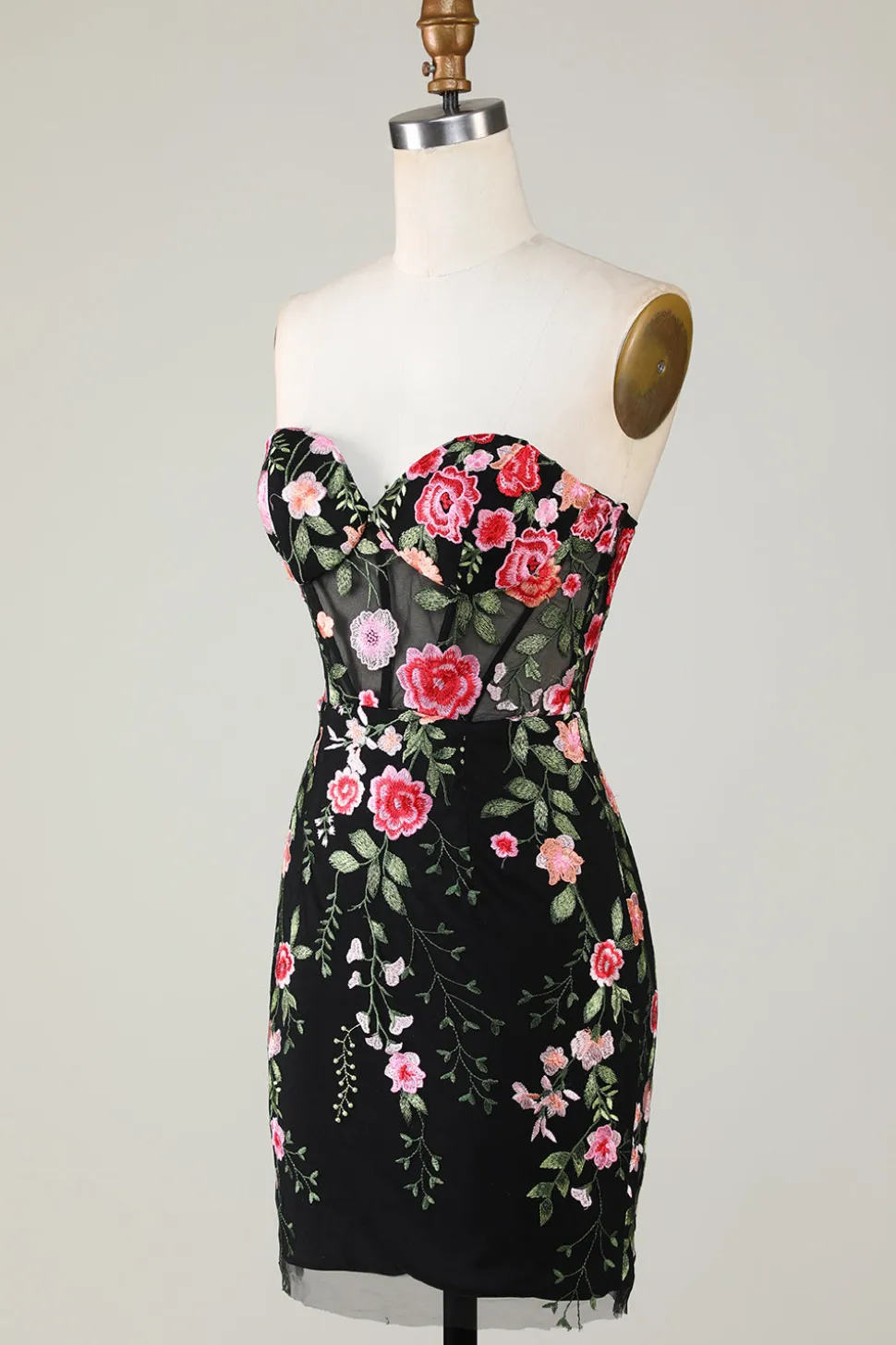 Querido Vestido Preto de Cocktail Com Apliques
