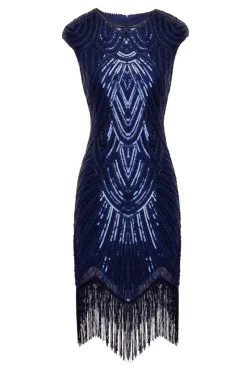 Red Gatsby Glitter Fringe 1920s Flapper Dress