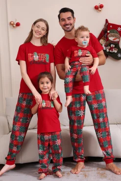 Red Merry Natal Família Pijama Sets