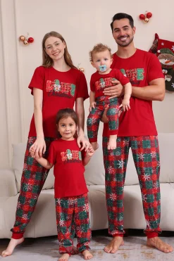 Red Merry Natal Família Pijama Sets