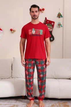 Red Merry Natal Família Pijama Sets