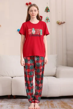 Red Merry Natal Família Pijama Sets
