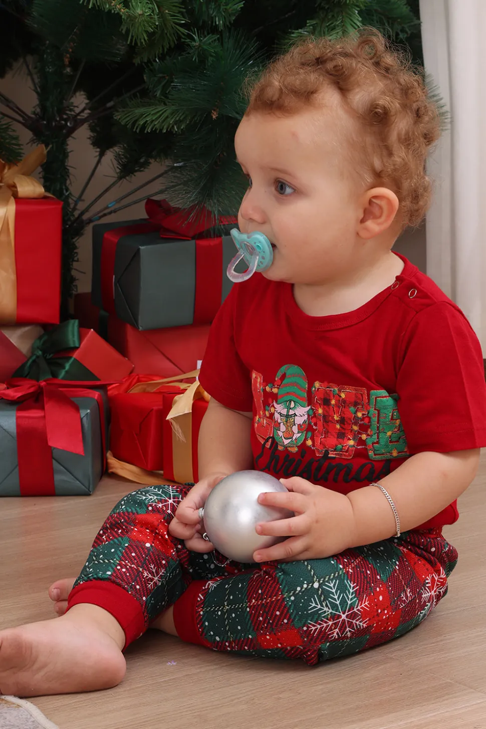 Red Merry Natal Família Pijama Sets