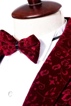 Red Notched Lapel Slim Fit One Button Blazer Masculino Prom