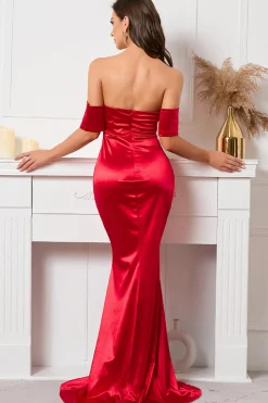 Red Off The Shoulder Mermaid Prom Dress