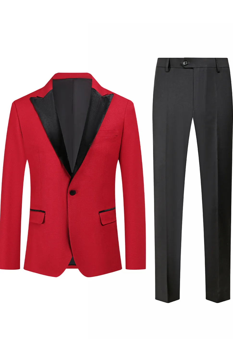 Red Peak Lapel One Button 2 Peças Fatos de Baile de Formatura Masculino