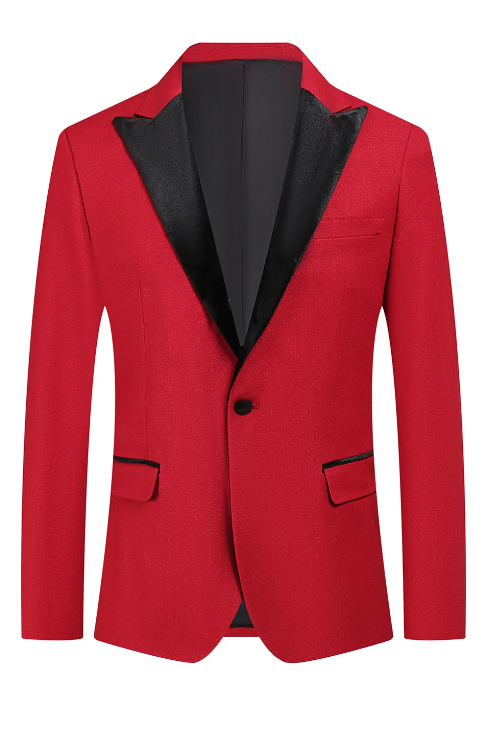 Red Peak Lapel One Button 2 Peças Fatos de Baile de Formatura Masculino