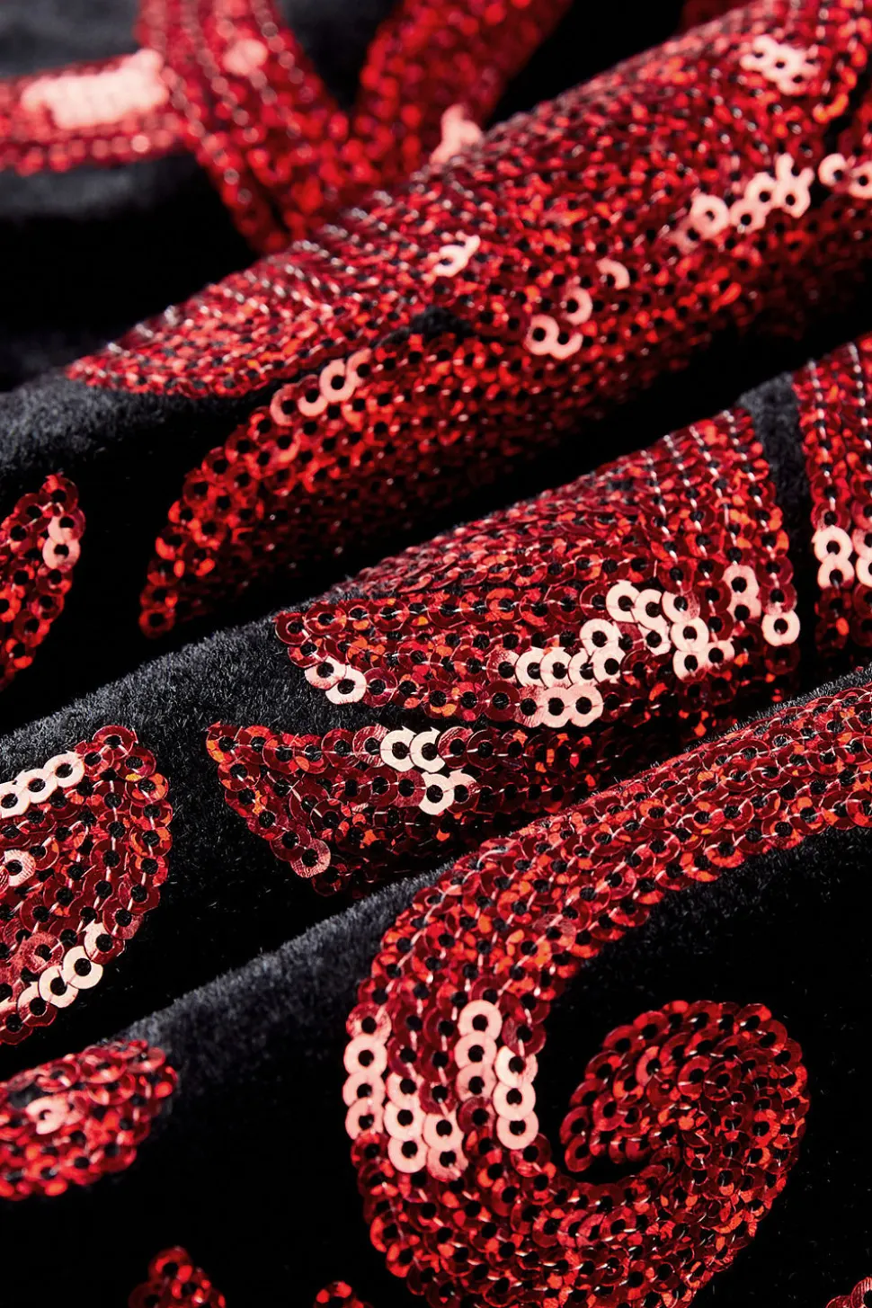 Red Sequins Padrão Floral Masculino 2 Peças Ternos