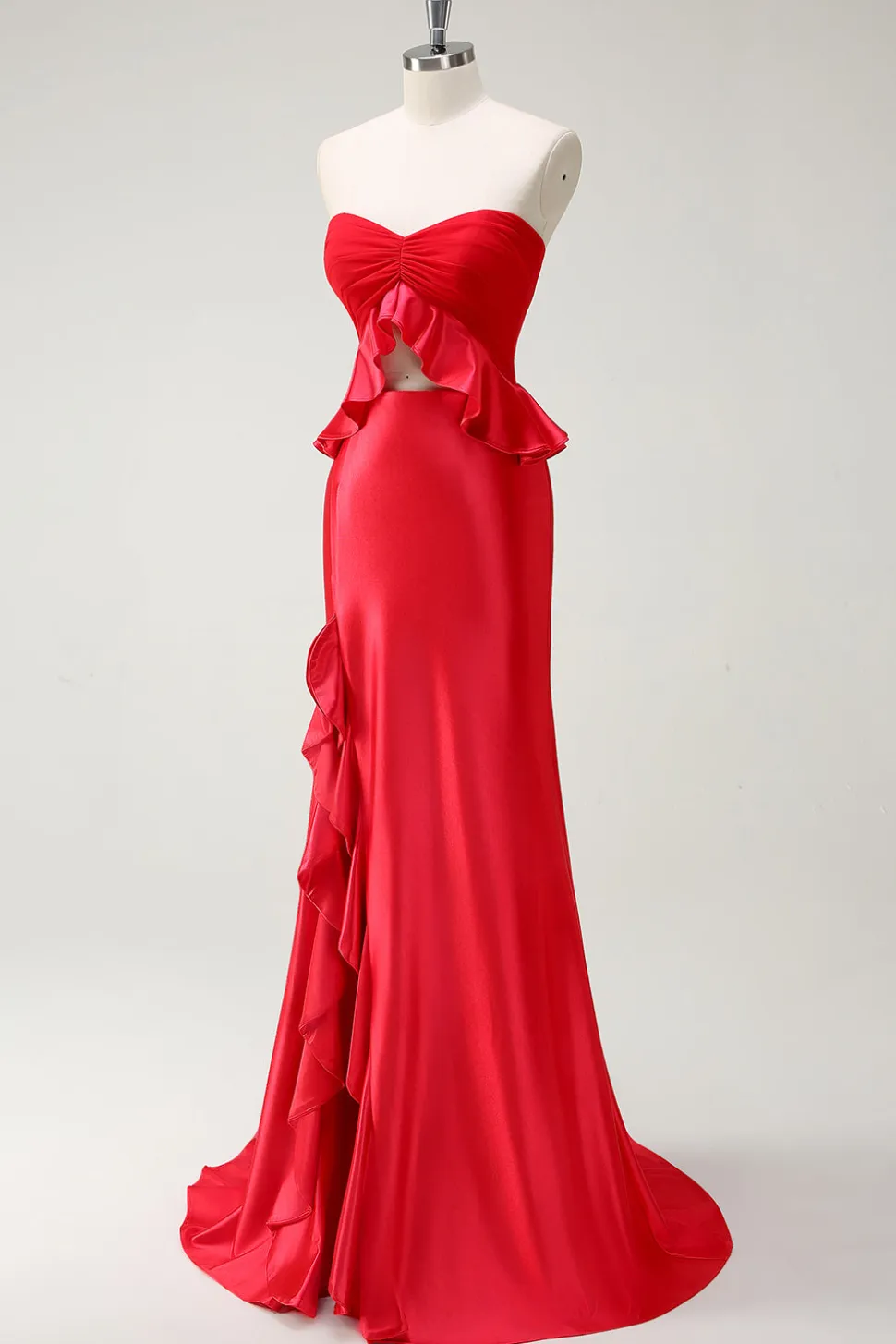 Red Sweetheart Sereia Vestido Longo Baile de Formatura com Fenda