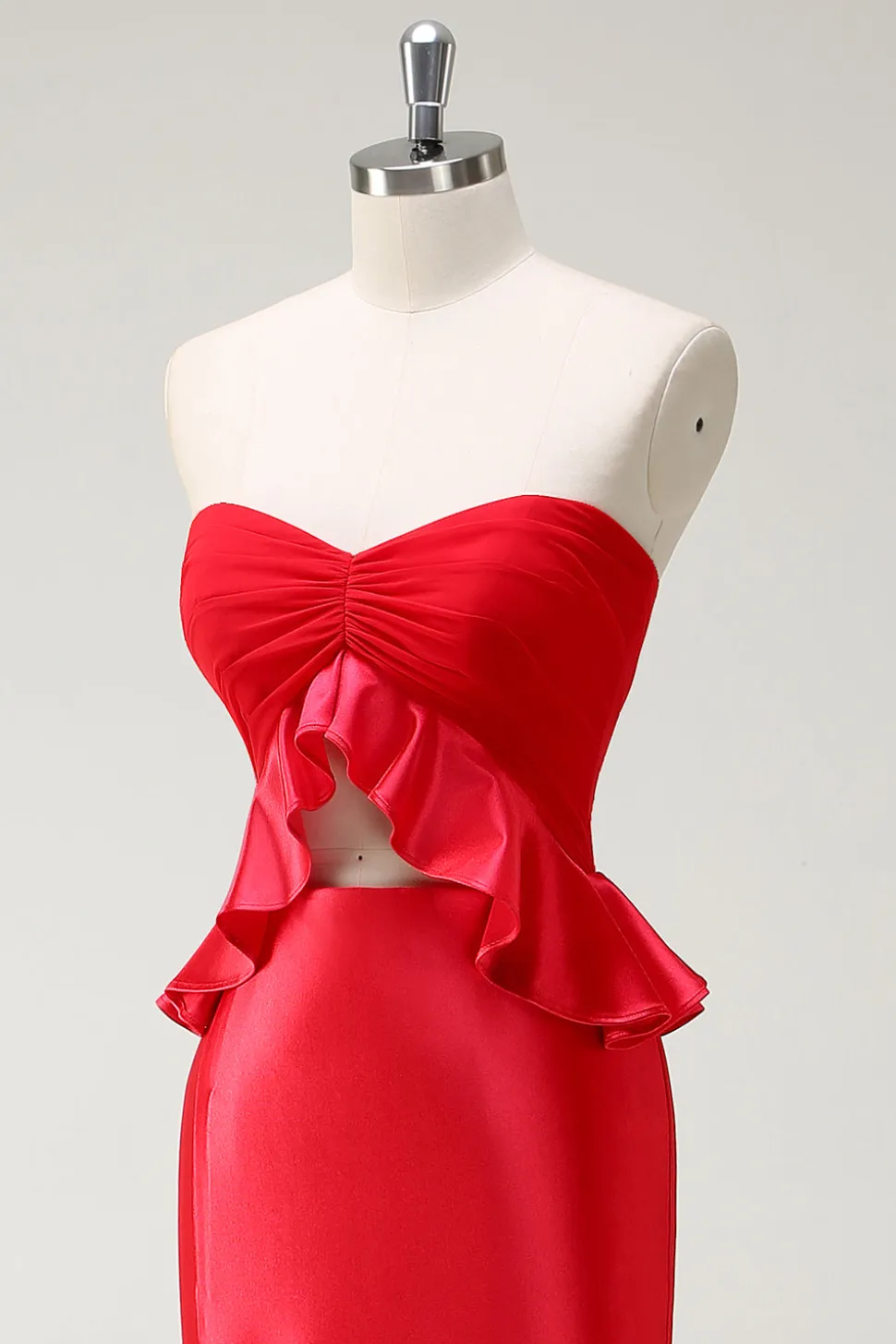Red Sweetheart Sereia Vestido Longo Baile de Formatura com Fenda