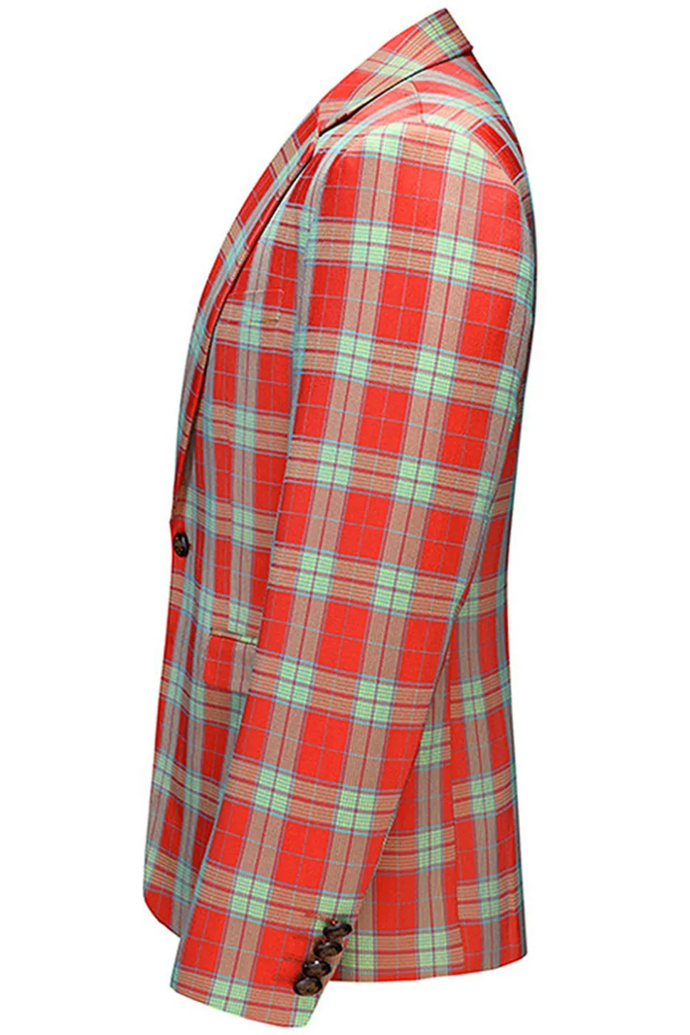 Red Vintage Notched Lapel Striped Prom Blazer