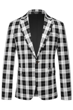 Red Vintage Notched Lapel Striped Prom Blazer