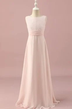Renda Rosa Clara Vestido de Dama de Honra Júnior