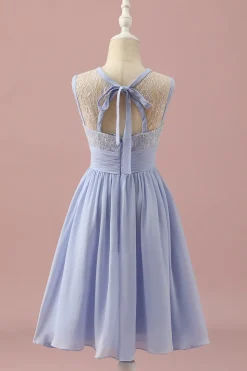Renda Roxa Clara Vestido Dama de Honra Júnior Curto