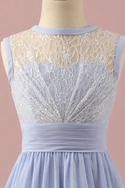 Renda Roxa Clara Vestido Dama de Honra Júnior Curto