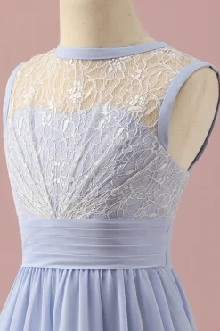Renda Roxa Clara Vestido Dama de Honra Júnior Curto