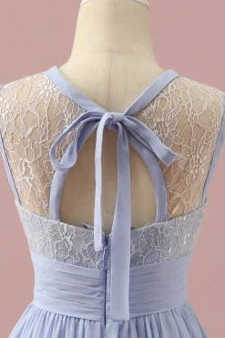 Renda Roxa Clara Vestido Dama de Honra Júnior Curto
