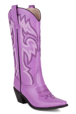 Retro Preto Dedo Apontado Salto Chunky Mid Calf Cowgirl Botas