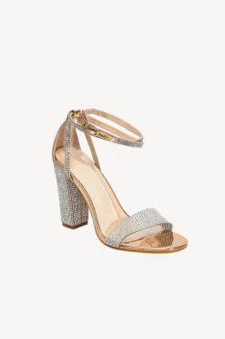 Rhinestone Chunky Heel One Buckle Sandálias de Salto Alto Sexy