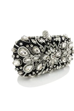 Rhinestone Sparkly Preto Party Clutch Bag
