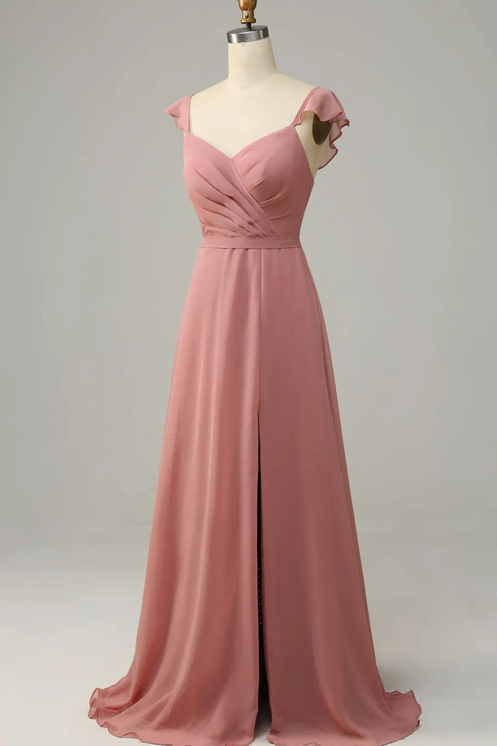 Rosa A Line Vestido de Dama de Honor