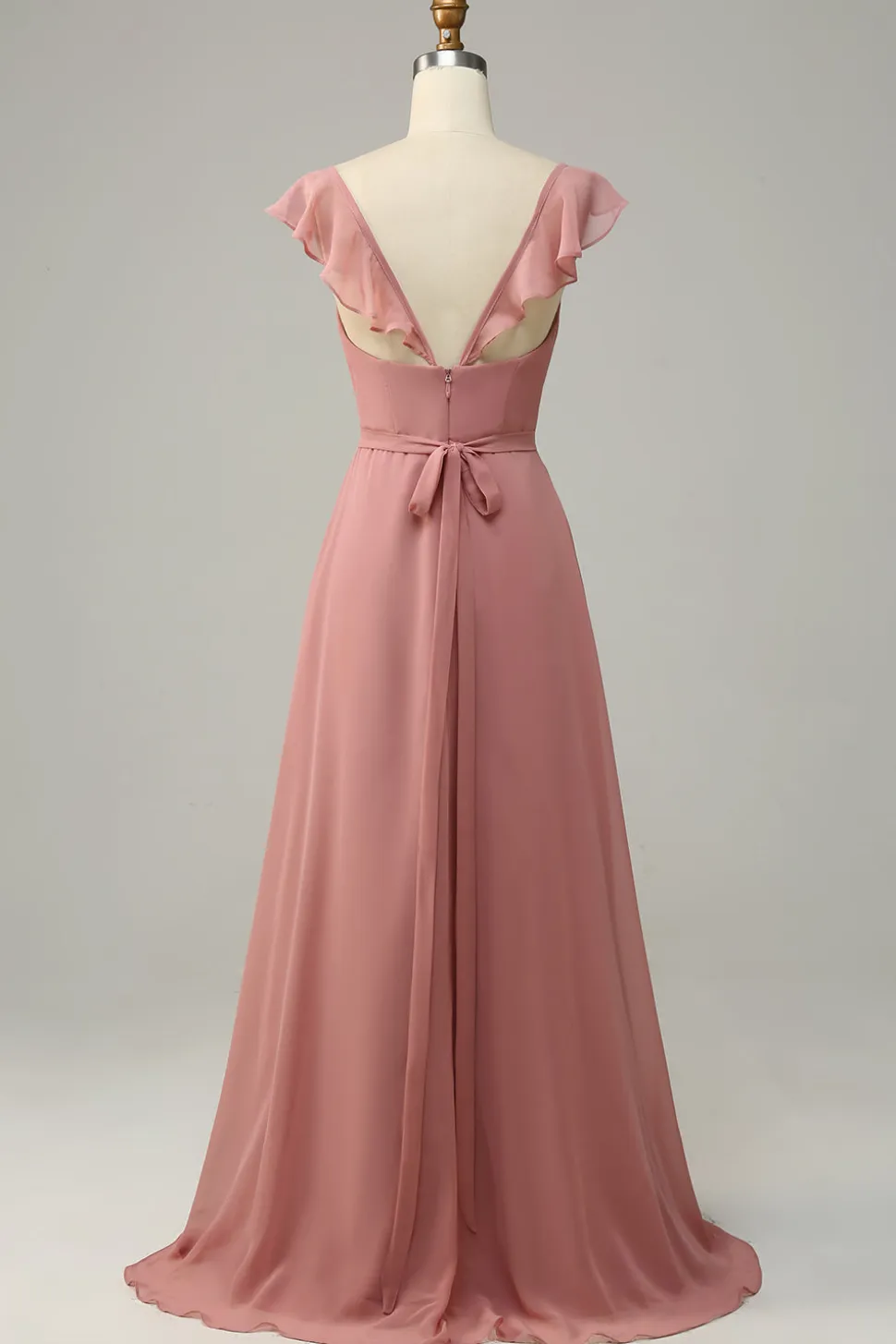 Rosa A Line Vestido de Dama de Honor