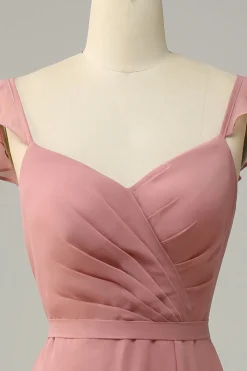 Rosa A Line Vestido de Dama de Honor