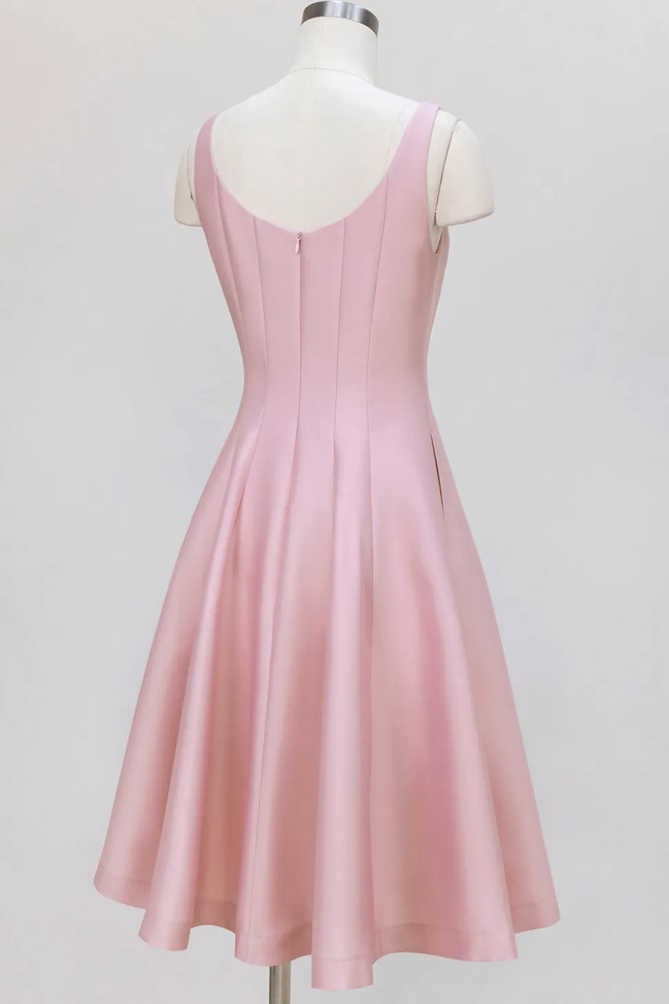 Rosa A-Line Spaghetti Straps Midi Vestido de Noiva