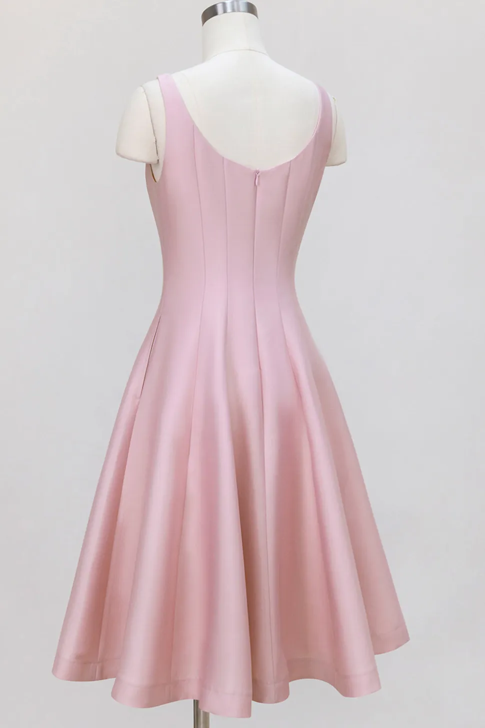Rosa A-Line Spaghetti Straps Midi Vestido de Noiva