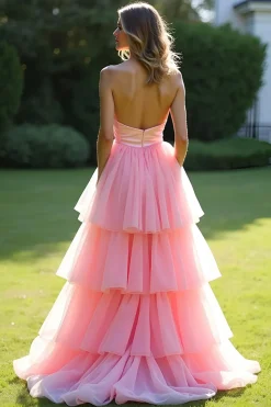 Rosa A-Line Strapless Ruffles Tule Ball Gown