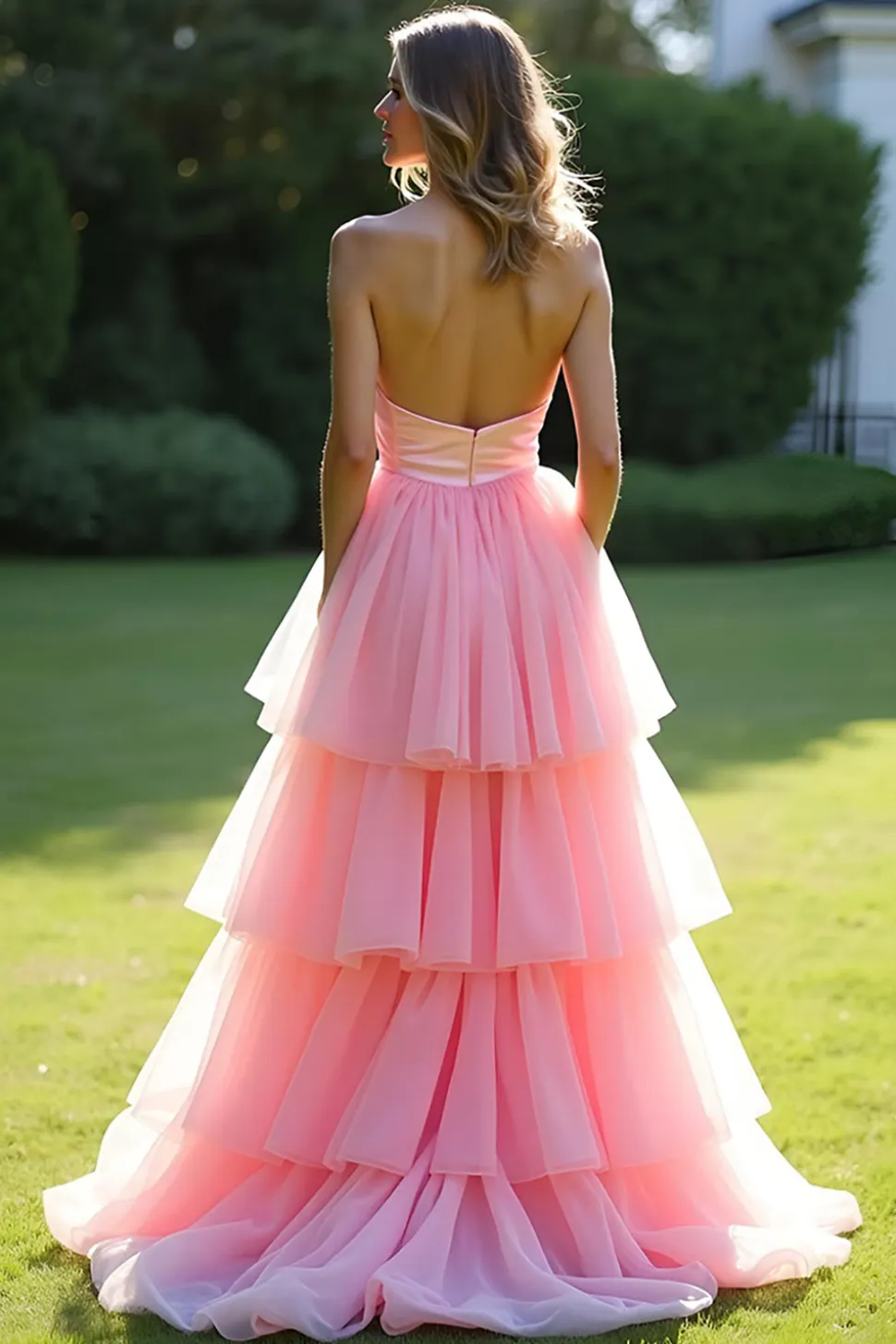 Rosa A-Line Strapless Ruffles Tule Ball Gown