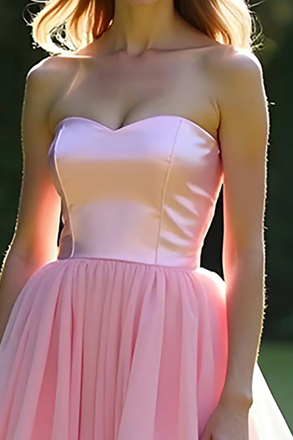 Rosa A-Line Strapless Ruffles Tule Ball Gown