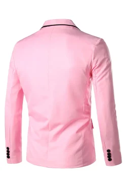 Rosa Blazer de Festa Lapela Entalhada