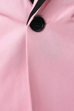 Rosa Blazer de Festa Lapela Entalhada
