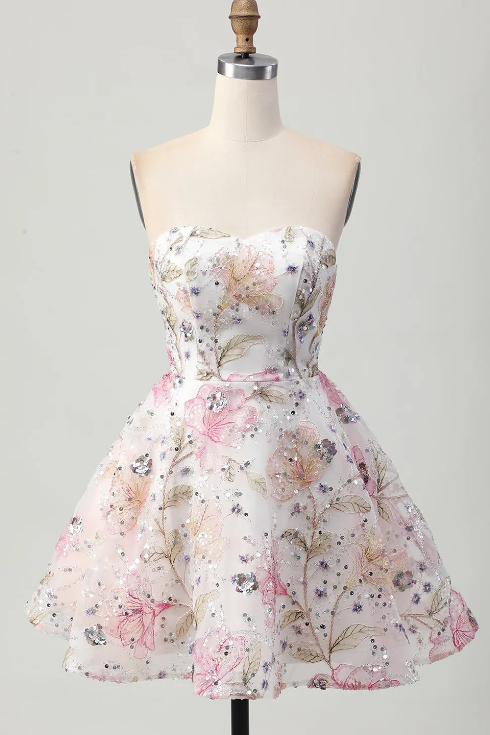 Rosa Brilhante De Baile/Princesa Mini Vestido Cocktail