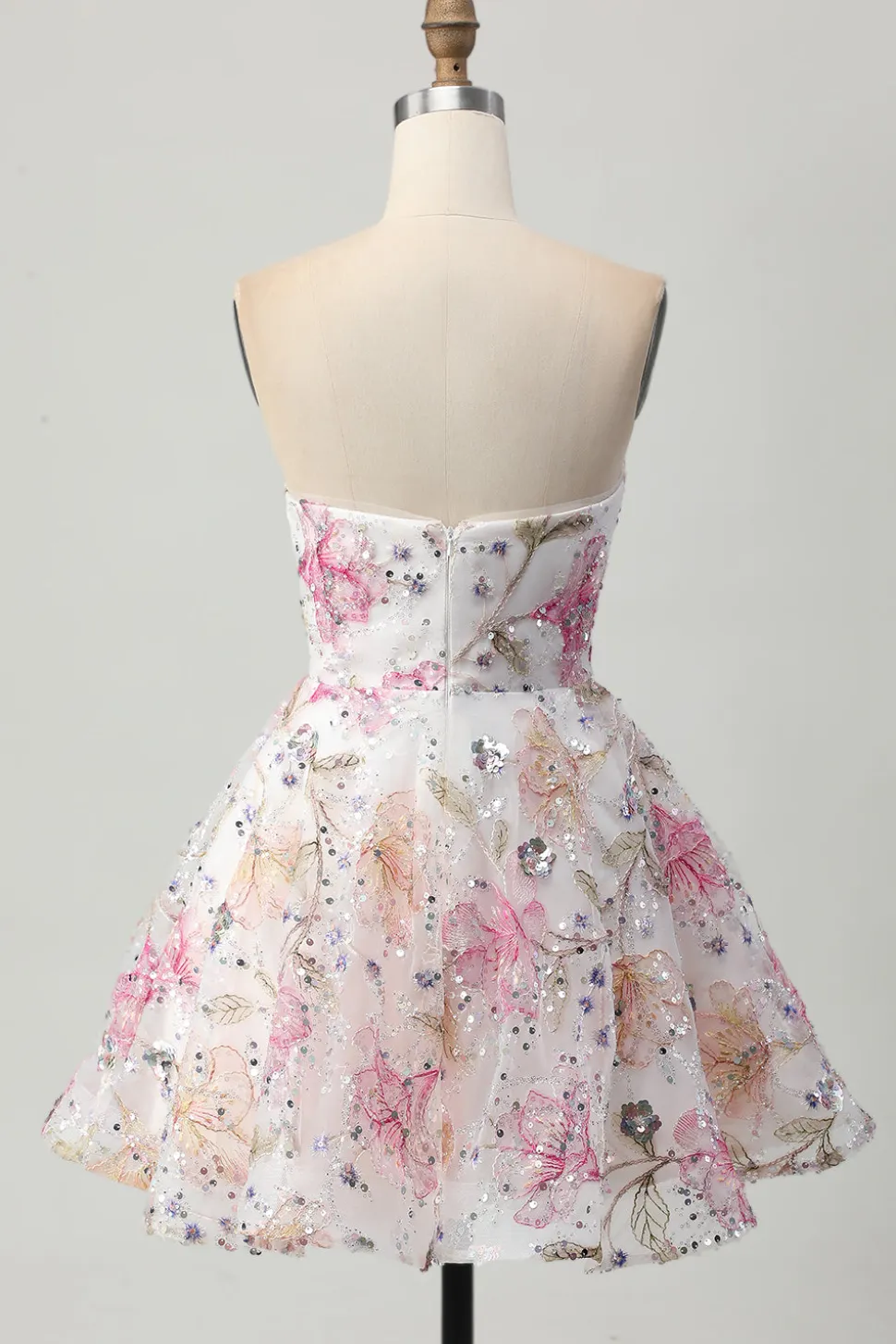 Rosa Brilhante De Baile/Princesa Mini Vestido Cocktail