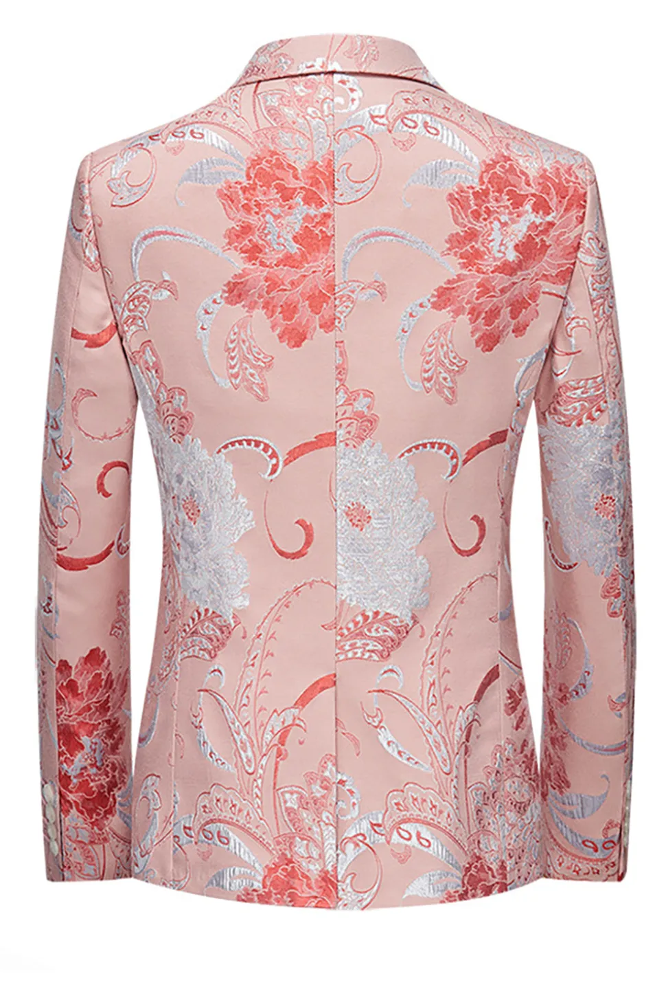 Rosa Claro Jacquard 2 Peças Notched Lapela Homens Prom Suits