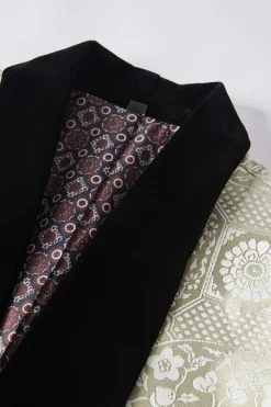 Rosa Claro Jacquard Lapela Shawl 2 Peças Terno Masculino