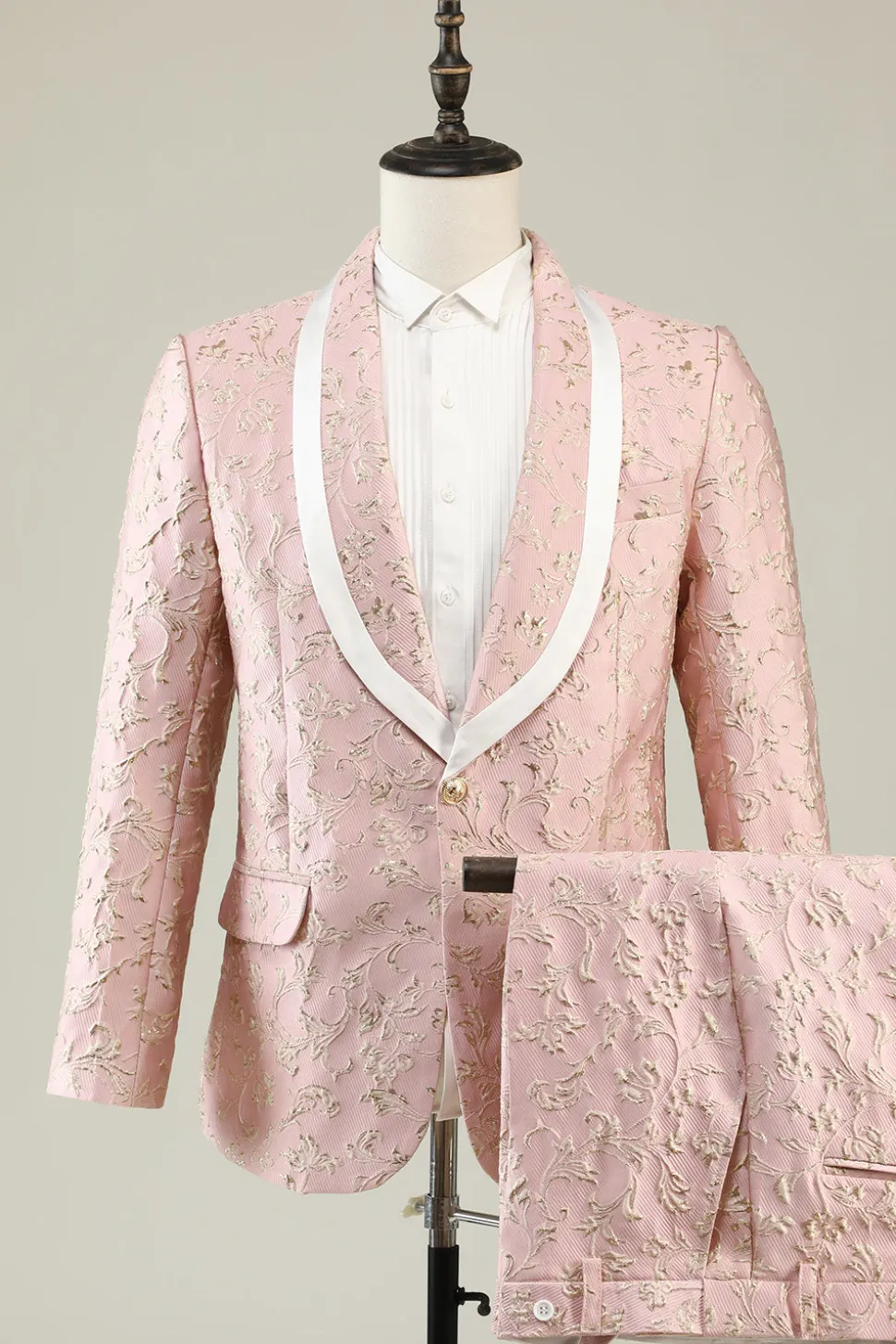 Rosa Claro Lapela Shawl Jacquard Fatos de Baile