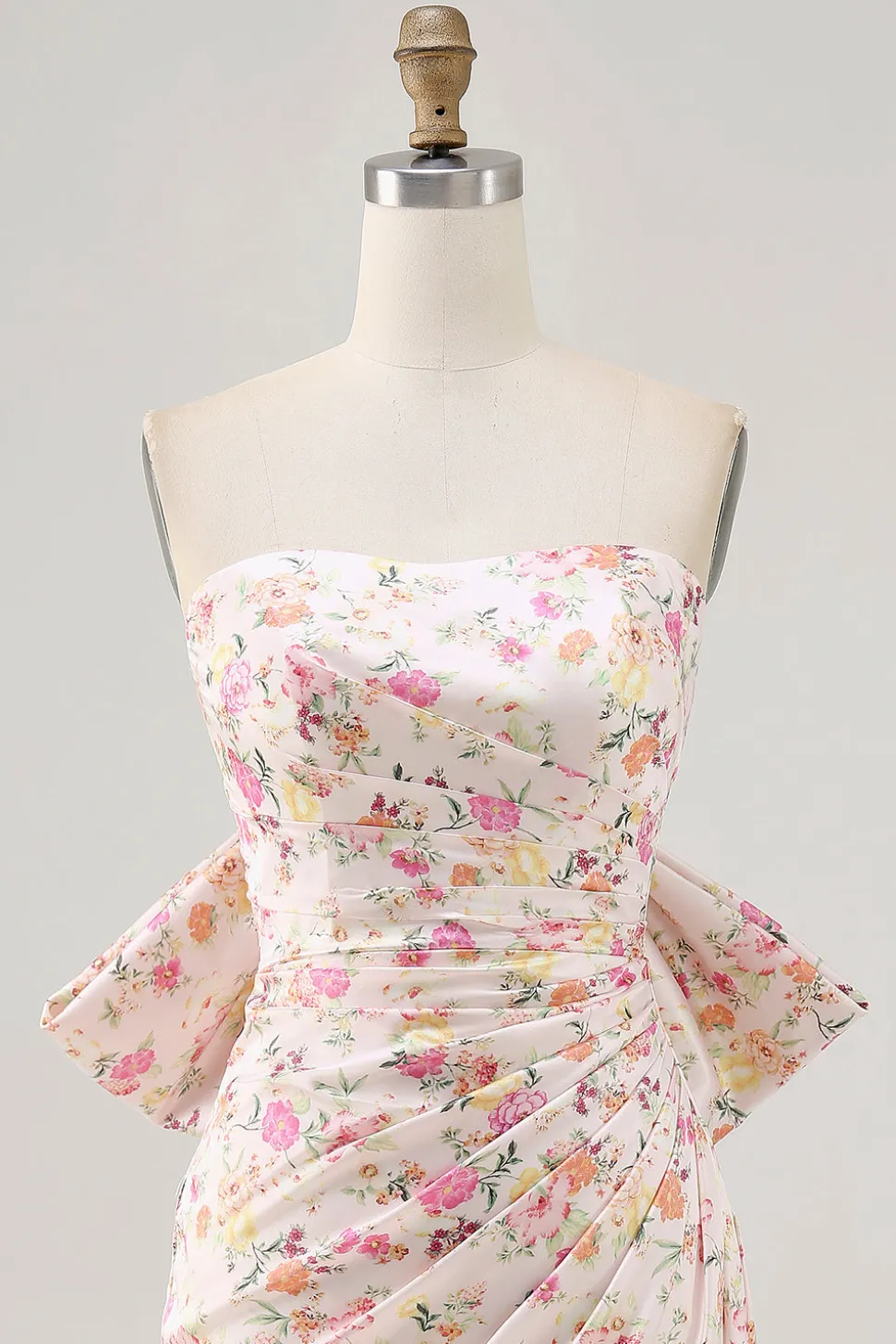 Rosa Direto Flores Bodycon Ruched Mini Vestido Cocktail