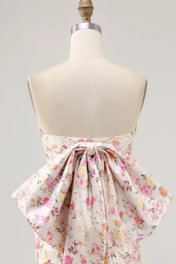 Rosa Direto Flores Bodycon Ruched Mini Vestido Cocktail