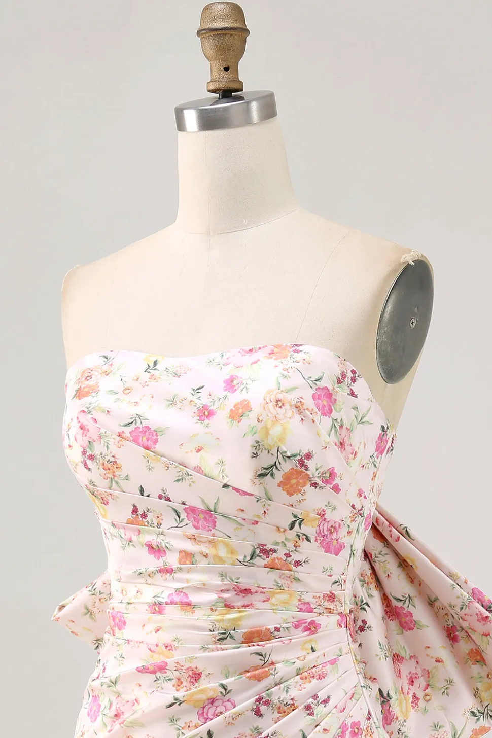 Rosa Direto Flores Bodycon Ruched Mini Vestido Cocktail