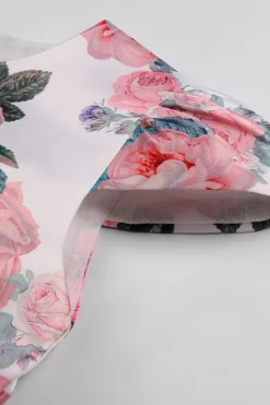 Rosa Estampado Floral Vestido de Meninas